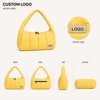 Sac Hobo matelassé personnalisé avec logo, en nylon rembourré, à porter sous le bras ou à l'épaule, avec fermeture éclair, sac à main décontracté pour femme, vente en gros OEM