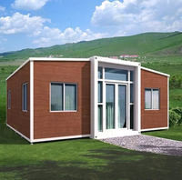 Maison modulaire extensible en structure acier de 20 pieds avec deux chambres et un salon, idéale pour le camping