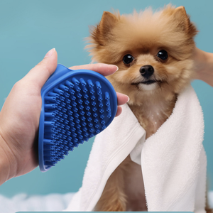 Nuevo Cepillo de Ducha para Mascotas, Guantes de Baño de Silicona con Diseño de Flor de Ciruelo, Herramienta de Limpieza y Aseo para Perros, Impermeable para Baño - Product Image 2