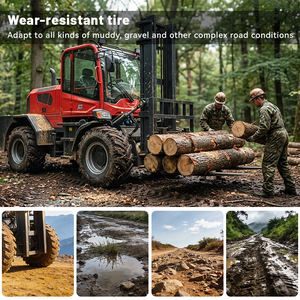 Chariot élévateur diesel tout-terrain 4x4 de 3 à 6 tonnes, chariot élévateur télescopique robuste pour terrains accidentés, <span class=keywords><strong>service</strong></span> de location - Product Image 4