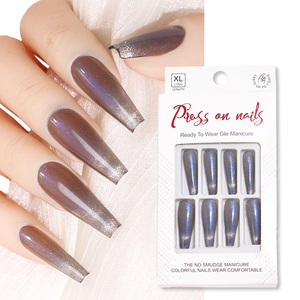 Forsense gros oeil de chat <span class=keywords><strong>faux</strong></span> ongles <span class=keywords><strong>coller</strong></span> sur oeil de chat presse sur les ongles dames magnétique 24 réutilisable <span class=keywords><strong>faux</strong></span> ongles conseils long cercueil - Product Image 4
