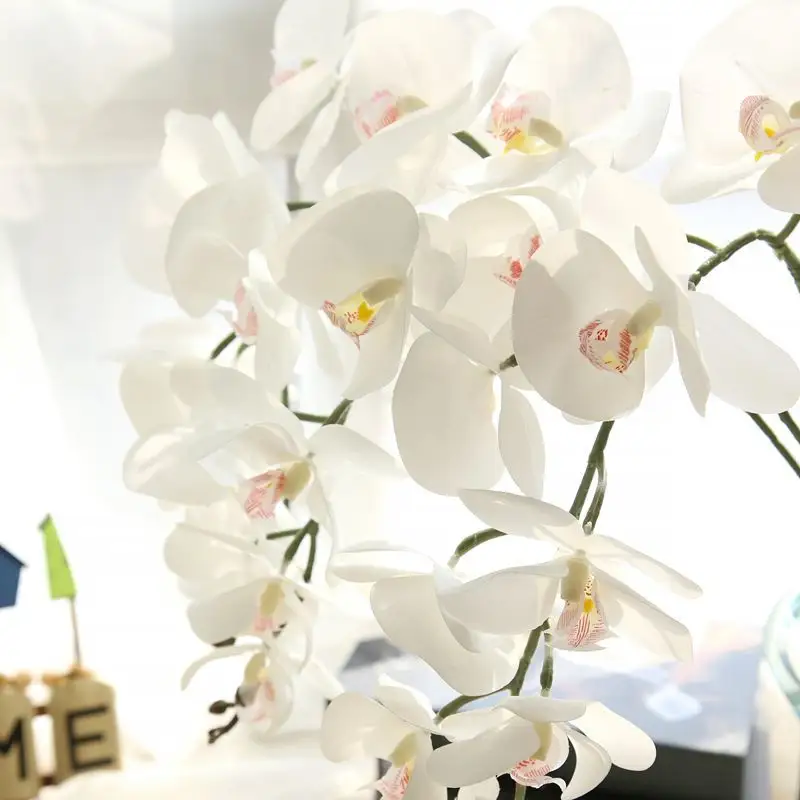 2024 hot sale Artificial Flower white orchid unpotted plant phalaenopsis for home wedding decoration