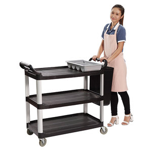 Carro utilitario de plástico de servicio pesado de <span class=keywords><strong>3</strong></span> niveles Opción de carro de plástico de capacidad 8L/9L - Product Image 3