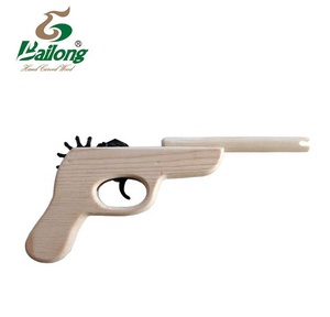 <span class=keywords><strong>Pistola</strong></span> <span class=keywords><strong>Giocattolo</strong></span> in Legno Massello per Bambini con Elastico per Tiro all'Aperto - Product Image 3