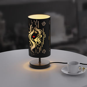 Lampe de <span class=keywords><strong>femme</strong></span> gothique noire avec interrupteur tactile à 3 gradateurs pour fille, décoration intérieure gothique, lumière enfichable avec squelette rond - Product Image 4