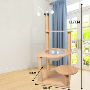 크리 에이 티브 고양이 장난감 등반 가능한 공간 블루 고양이 애완 동물 제품 캡슐 라운드 현대 간단한 실내 나무 고양이 나무 집 - Product Image 1