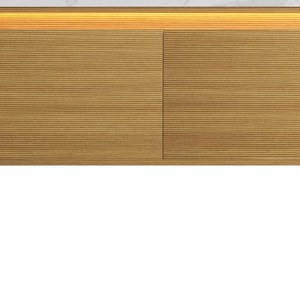Armoire murale <span class=keywords><strong>NYAH</strong></span> de 48 pouces avec deux tiroirs, SANS comptoir ni lavabo, SANS robinet ni drain, couleur grain de bois clair - Product Image 1