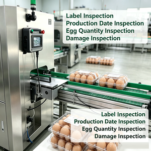 Inspección y Rechazo de Defectos Estéticos Todo en Uno con Iluminación Multiespectral y Clasificador IA para Detección de Etiquetas en Bandejas de Huevos - Product Image 1