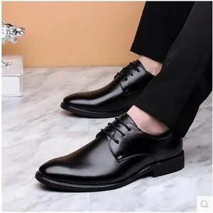 2023 Men's Casual Pointed Leather Shoes Custom Fashion Business Style Breathable Dress Shoes Gents Shoes For Dress