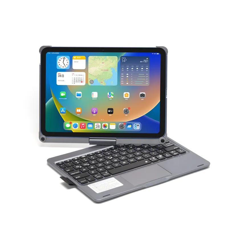 Klavye iPad kılıfı 10th 10.9 "Tablet klavye kapak kılıf 360 derece dönen darbeye Tablet kapak kılıf