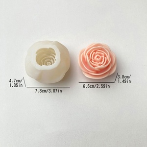 Molde de Silicona 3D con Forma de Peonía para Velas Aromáticas, Molde de Resina para Velas, Decoración del Hogar - Product Image 5