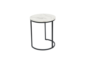 Mesa Auxiliar de Madera para Sala de Estar con Marco de Metal, Juego de 2 Mesas Redondas Encajables, Económicas - Product Image 6