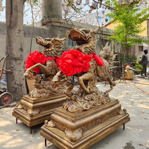 Đồ trang trí Tết Nguyên đán Rồng Qilin bằng đồng nguyên chất hiện đại - Product Image 3