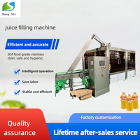 Machine de remplissage automatique de jus, ligne d'embouteillage de boissons en bouteilles en plastique, équipement de remplissage de boissons 3 en 1 pour la production de jus