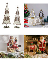 Nouvelles décorations de noël résine arbre père noël maison Micro paysage résine maison ornements en gros