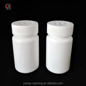 100ml empty bottles white round empty plastic capsule bottle with seal& cap for Pharmaceutical usage or bottle with flip cap