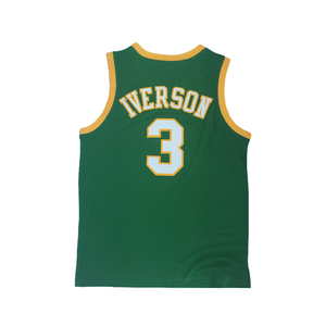 <span class=keywords><strong>Maillot</strong></span> de basket-ball vert de haute qualité <span class=keywords><strong>maillot</strong></span> de basket-ball de conception uniforme décontracté #3 <span class=keywords><strong>Allen</strong></span> <span class=keywords><strong>Iverson</strong></span> Bethel <span class=keywords><strong>maillot</strong></span> de lycée vert B - Product Image 3
