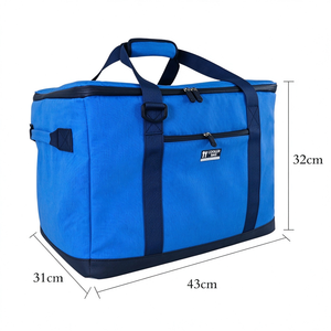 Sac à déjeuner isotherme pliable extra large et robuste, étanche, 45L, en polyester 600D léger, avec poche avant zippée - Product Image 3