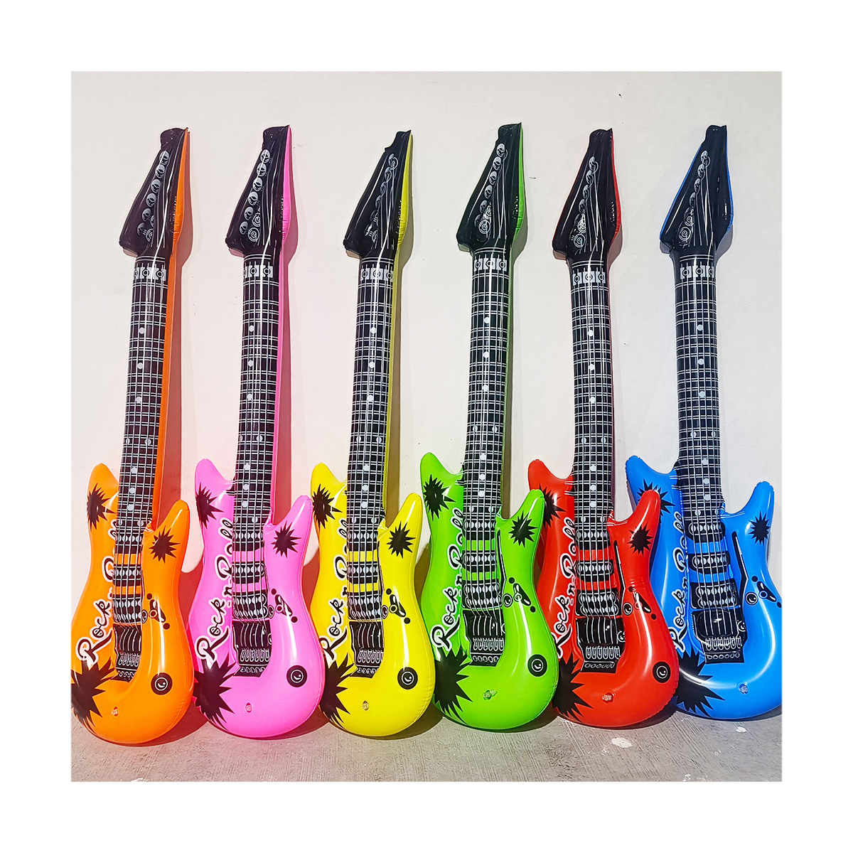Guitare Gonflable En PVC – Jouet Musical Amusant Pour Fêtes, Décoration Et Accessoire De Soirée, Cadeau Original Pour Enfants Et Adultes