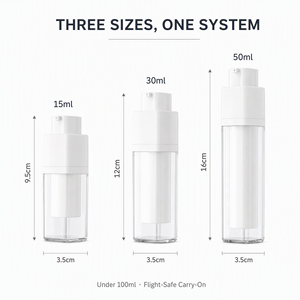 Bouteille vide à pompe airless personnalisée OEM ODM en gros, rechargeable, pour voyage, lotion, soins de la peau, cosmétiques 15ml 30ml 50ml - Product Image 6