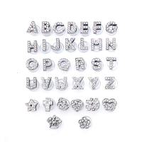 Lettres Initiales 8mm A-Z 26 Glisser Lettre Charme Sabot Alphabet Charmes En Alliage De Zinc Gibbets Chaînes Chaussure Décor Boucle Accessoires