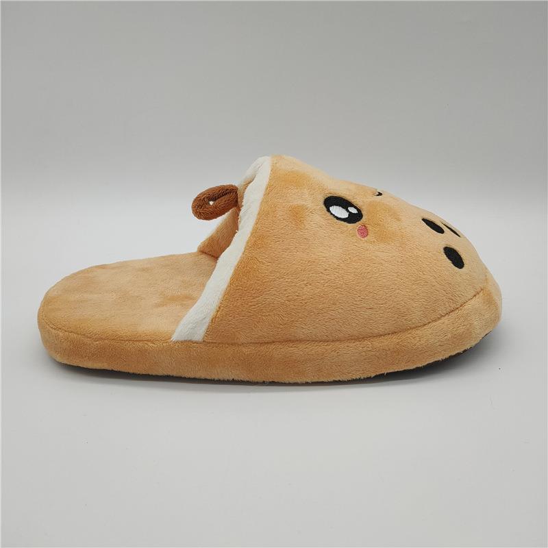 Simulation Bubble Tea Home Plush Slippers Warm and Non-slip Cotton Shoes Woman