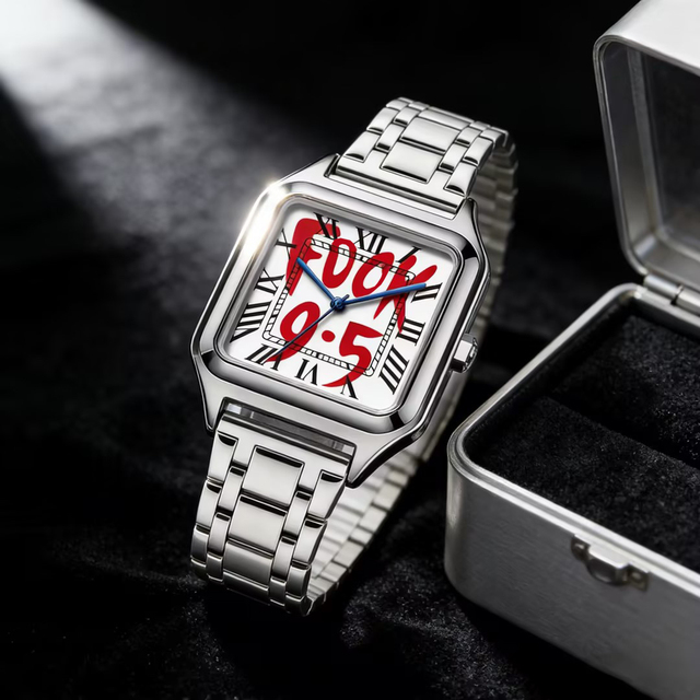 2026 New Style Fashion Square Dial Alloy Case Pointer Display Waterproof Quartz Watch for Men and Women