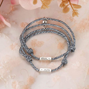 Heart To Heart Couple Bracelet Woven Magnetic Unisex Jewelry Gift Set SS 002 - Product Image 3