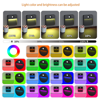 Lampe LED rechargeable à détecteur de mouvement au design moderne, petite veilleuse colorée à changement de couleur, dimmable pour chambre, couloir, escalier 60