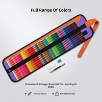 Lot de crayons de couleur 12/24/36/50/72 couleurs en rouleau de toile, à base d'huile, mines de 3,3 mm d'épaisseur, kit de dessin pour étudiants, vente en gros