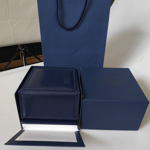 Caja de reloj Klein Blue Smooth Pu con borde cosido y compartimento interior Dtawer, pequeña caja para reloj <span class=keywords><strong>Chopar</strong></span> con bolsa y papeles a juego. - Product Image 2