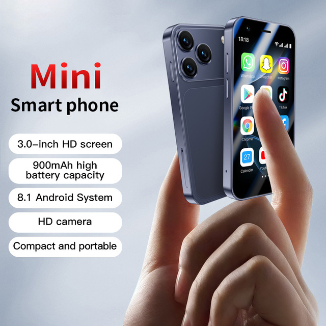 Mini Smart Phone A17mini 3.0 Inch Android 8.1 Cellphone 2GB+16GB 3G Network Dual SIM Small Pocket Mobile Phone