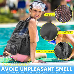 New Arrivals Mesh Swim Beach Drawstring <b>Backpack</b> Waterproof Gym Bags for Women and Men <b>Large</b> Pool Swimming Bag - Product Image 5