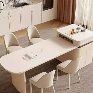 <span class=keywords><strong>Table</strong></span> <span class=keywords><strong>intégrée</strong></span> personnalisée <span class=keywords><strong>avec</strong></span> îlot de cuisine haut de gamme au design luxueux et léger <span class=keywords><strong>avec</strong></span> réglable pour salle à manger petite pièce - Product Image 5