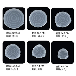 Tapas de Silicona KTL para Almacenamiento de Alimentos, Juego de 6 Piezas, Redondas, con Clip, Sellado al Vacío, para Frutas, Verduras, Camping y Picnic - Product Image 4