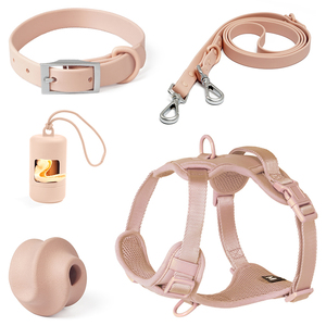 Pet ürünleri fabrika özelleştirilmiş toptan Macaron köpek tasma seti PVC evcil hayvan tasması su geçirmez köpek tasması oyuncak beş parçalı Set OEM/ODM - Product Image 5