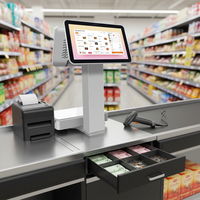 Terminal de point de vente (PDV) tout-en-un tactile 15,6 pouces 2026 pour restaurant, système PDV Windows, borne de commande pour restaurant