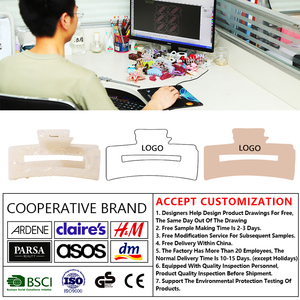 تشكيلة أزياء جديدة من تصميمات من HUIXIN ، مشابك قرش زهور من البلاستيك ، مشابك قرش زهور هندسية للسيدات - Product Image 3