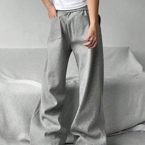 Pantalon de survêtement décontracté pour homme, ample, respirant, écologique, taille élastique, jambe large, poches, taille mi-haute, cordon de serrage, service OEM - Product Image 2