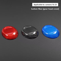 Accessoires Chevrolet Camaro 6ème génération 2017-2019, garniture décorative en fibre de carbone brillante pour la tête du levier de vitesses, autocollant de protection
