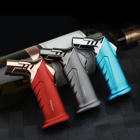 Briquet torche à gaz butane Jet Blue Flame rechargeable avec logo personnalisé et verrou de sécurité pour accessoires de fumeur et cigarettes
