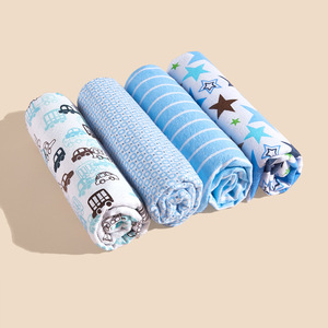 Ensemble <span class=keywords><strong>de</strong></span> couvertures pour bébé en <span class=keywords><strong>coton</strong></span> pur imprimé à une seule couche, motif <span class=keywords><strong>de</strong></span> dessin animé, quatre pièces, saison printemps - Product Image 2