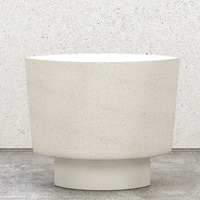 Table d'appoint en marbre crème, sculptée à la main, trapézoïdale, bloc incurvé texturé, style Wabi, pour salon, maison de rêve