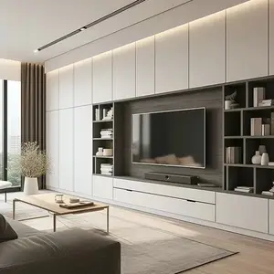 Stile minimalista soggiorno TV muro armadio decorativo da parete con oggetti di stoccaggio per TV