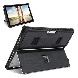 For microsoft surface pro 7 tablet cover with pen holder Shockproof PU canvas soft shell 12.3inch for surface pro 4 cover case