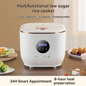 Olla <span class=keywords><strong>Arrocera</strong></span> Eléctrica de 110V, 3L, Revestimiento Antiadherente de Cerámica Esmaltada, Función Baja en Azúcar, Temporizador Preestablecido de 24H, Función Mantener Caliente de 8H, para 1 a 6 Personas - Product Image 4