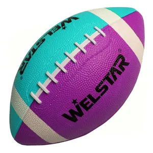 welstar 2024 Hochwertiger Doppelfarbiger amerikanischer Fußball mit individuellem Druck Gummi amerikanischer Fußball