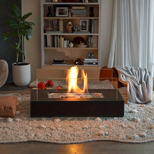 <span class=keywords><strong>El</strong></span> <span class=keywords><strong>mejor</strong></span> cuadrado personalizado Manual de mesa <span class=keywords><strong>Bioetanol</strong></span> combustible Metal chimenea Interior Exterior uso Real llama calentador Vidrio Templado - Product Image 6