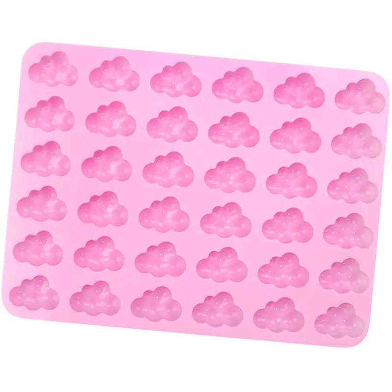 Cetakan Jelly biskuit 3D awan 3D, cetakan permen silikon Fondant buatan tangan kualitas tinggi 36 lubang