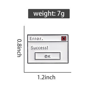 Klik Fout Succes Optie Emaille Pin Computerpagina Jump Box Revers Badge Broche Metalen Grappige Sieraden Pin Voor Rugzak Accessoires - Product Image 6